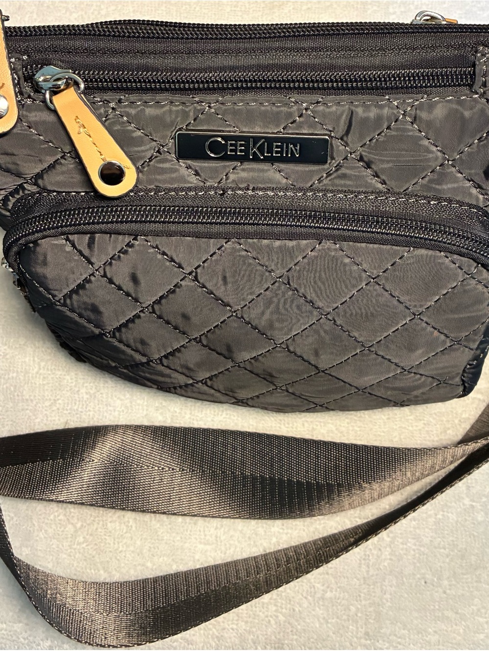 Cee Klein Quilted Crossbody Bag in Deep Green,Adjustable Strap